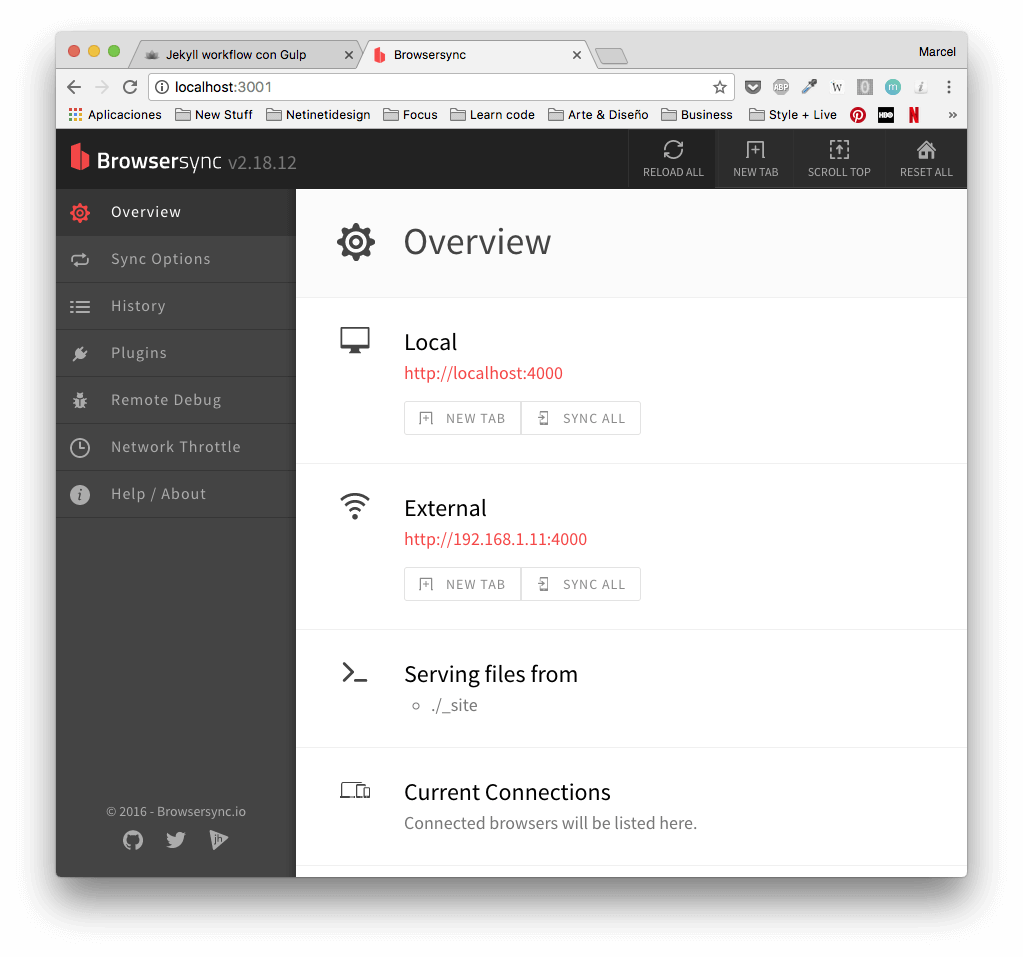 Browsersync UI