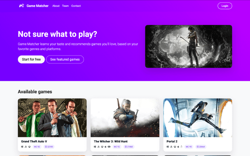 Game Matcher - Recomendador de videojuegos